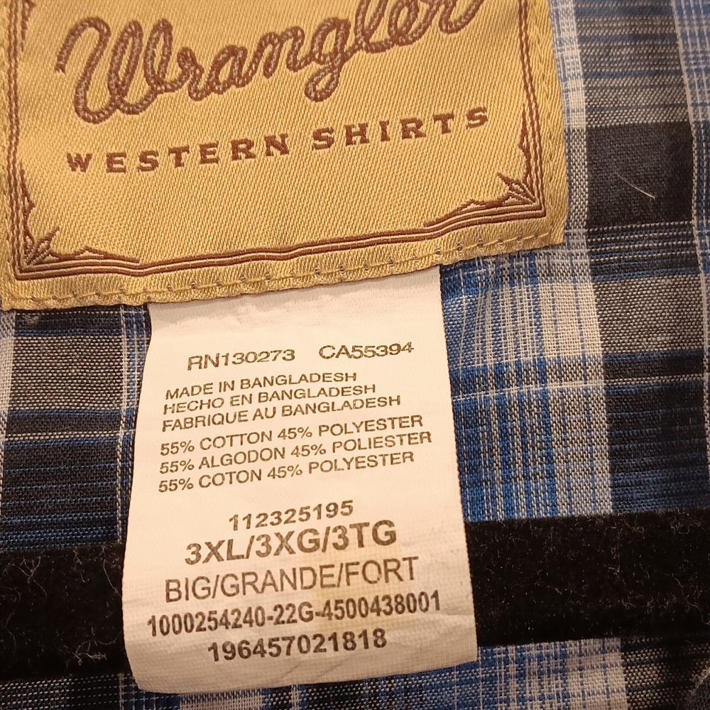 Vintage Wrangler Mens Pearl Snapon Buttons Short Sleeve Size 3XL - Picture 2 of 6